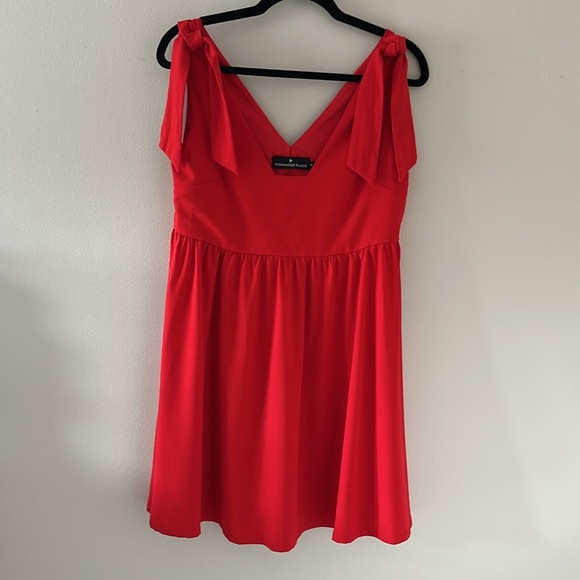 Tuckernuck Pomander Place Women’s Red Babydoll Dress with Bows Size XS Preppy - Picture 3 of 8